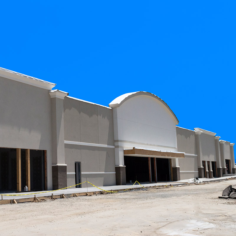 Shopping Plaza Construction - Commercial concrete construction in Carrollton, Texas